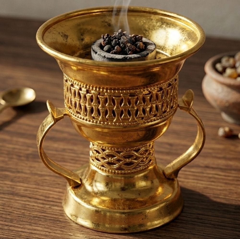 ✨️ Elegant Gold Tone Incense Burner From DUBAI New